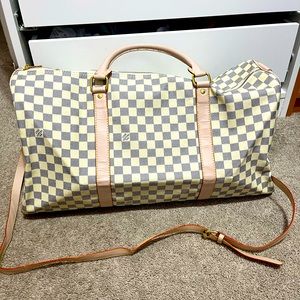 Luxe Checkerboard lv large weekender duffel bag fashion